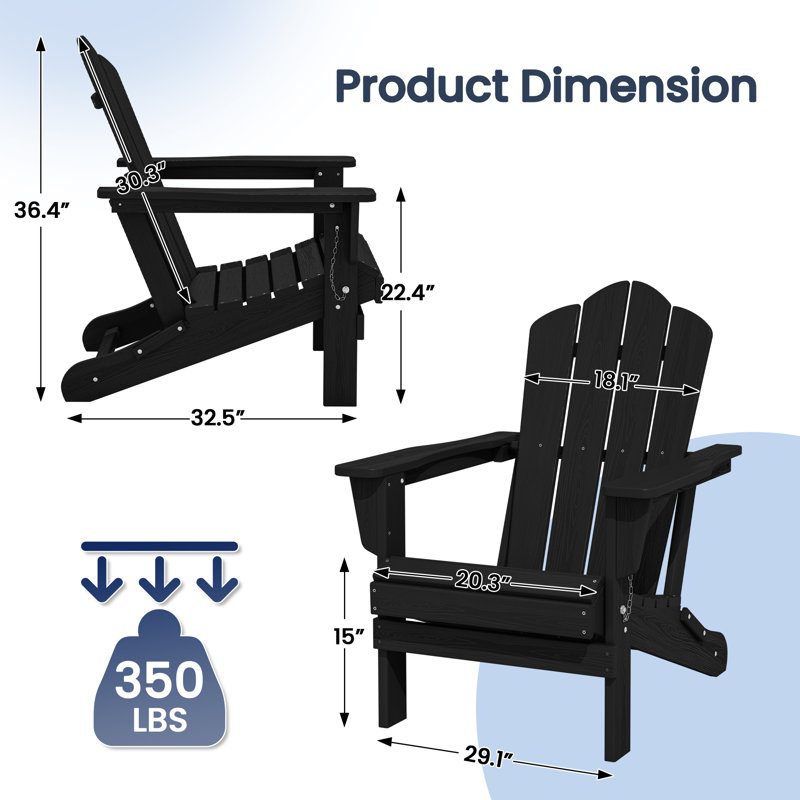 Rosecliff Heights HDPE Foldable Steel Adirondack Chair & Reviews